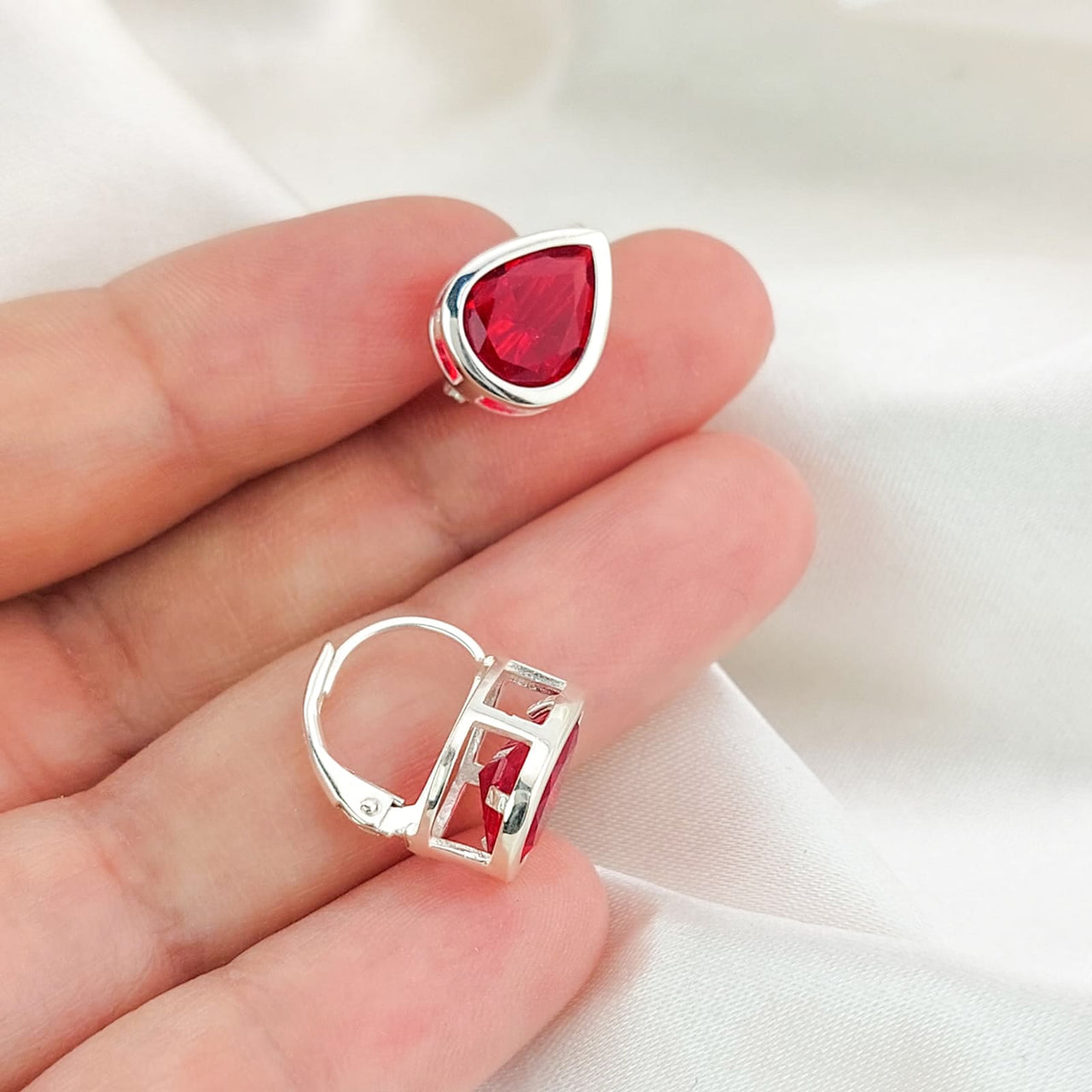 Aretes Dama Rojo Plata 925 210000023917