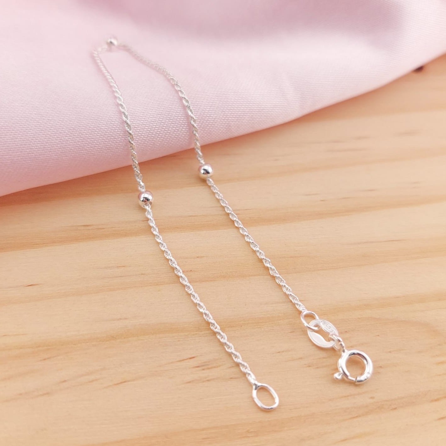Pulsera Cordon/Bola2.5mm 18.5cm Plata 925 210000024640