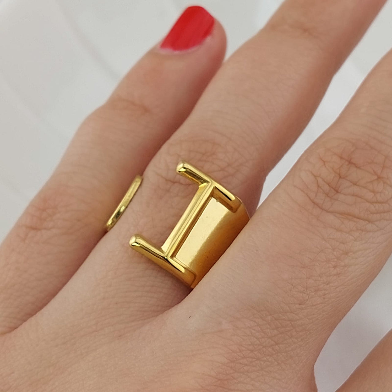 ANILLO LETRA I ACERO