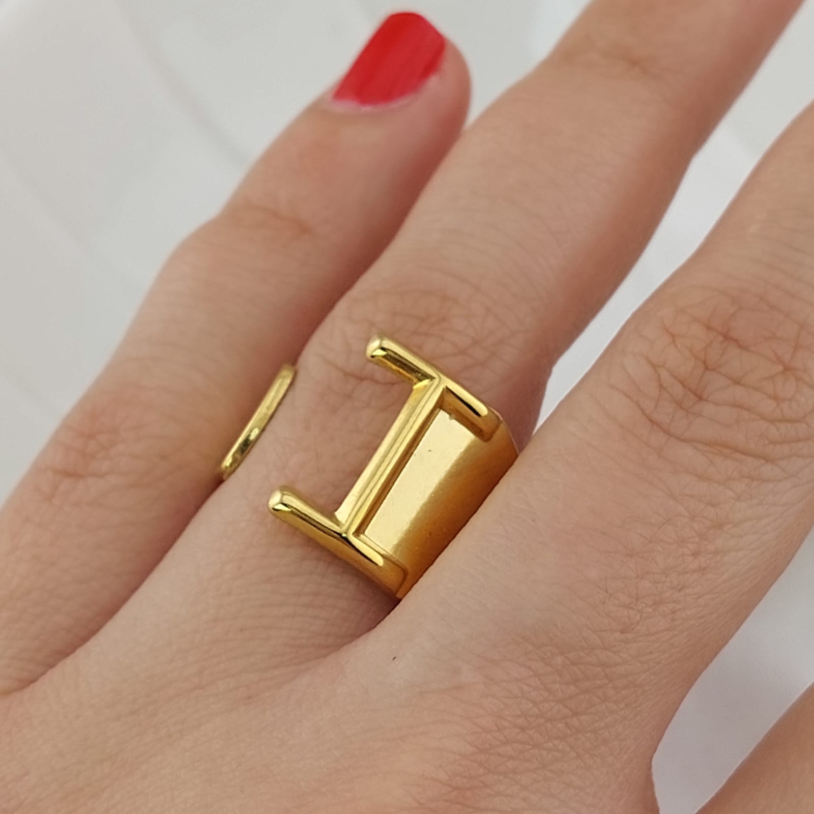 ANILLO LETRA I ACERO
