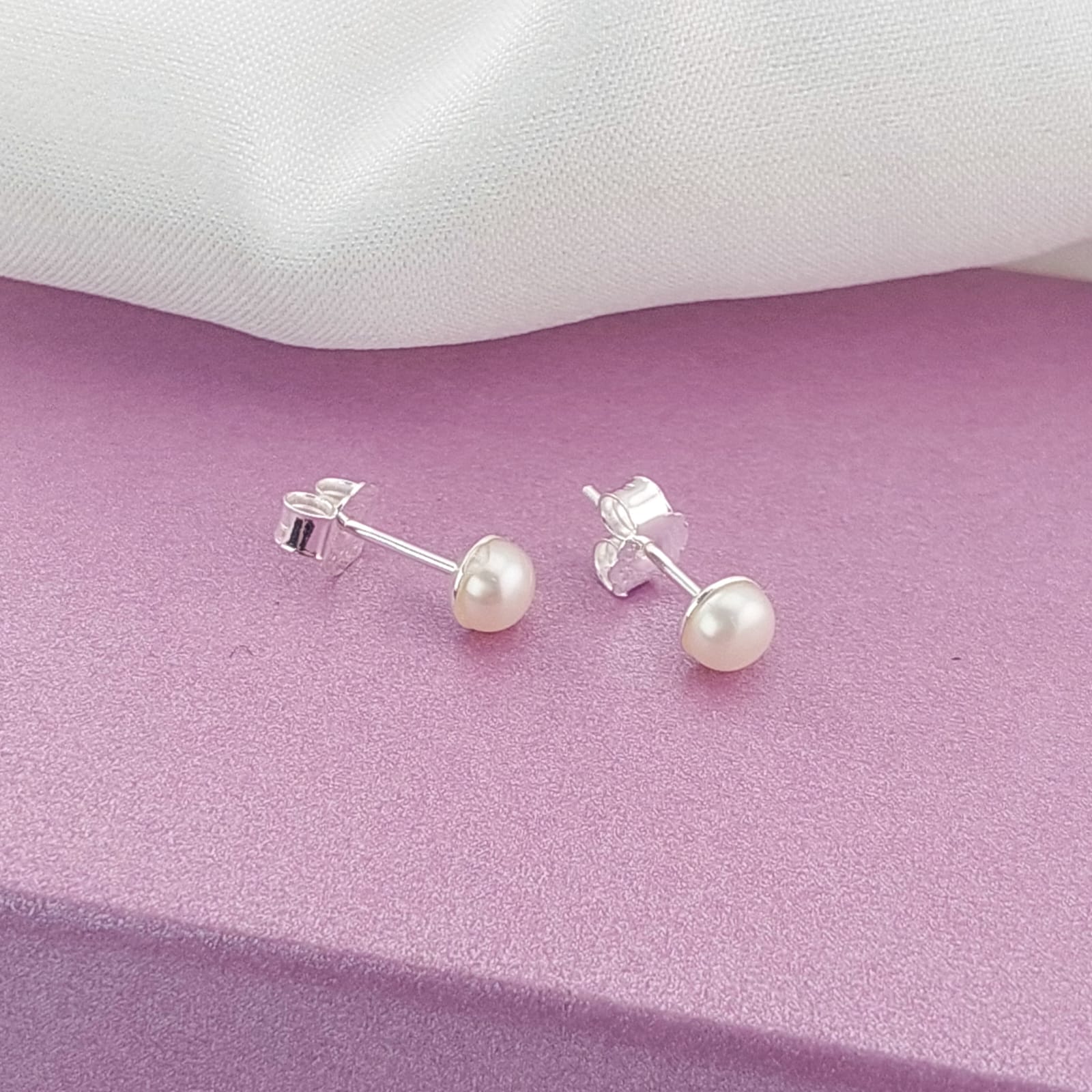 Aretes Perla Cultivada 4mm Plata 925 25285