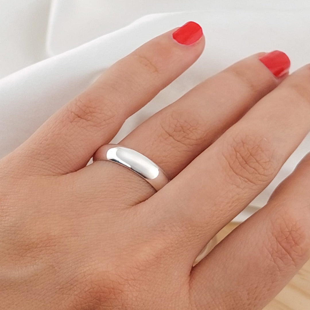 Anillo Matrimonio Liso 5mm Plata 925 17108