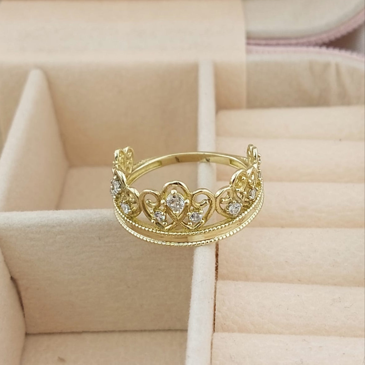 Anillo Corona Dama Oro 10k 2.8g Italia 210000020980