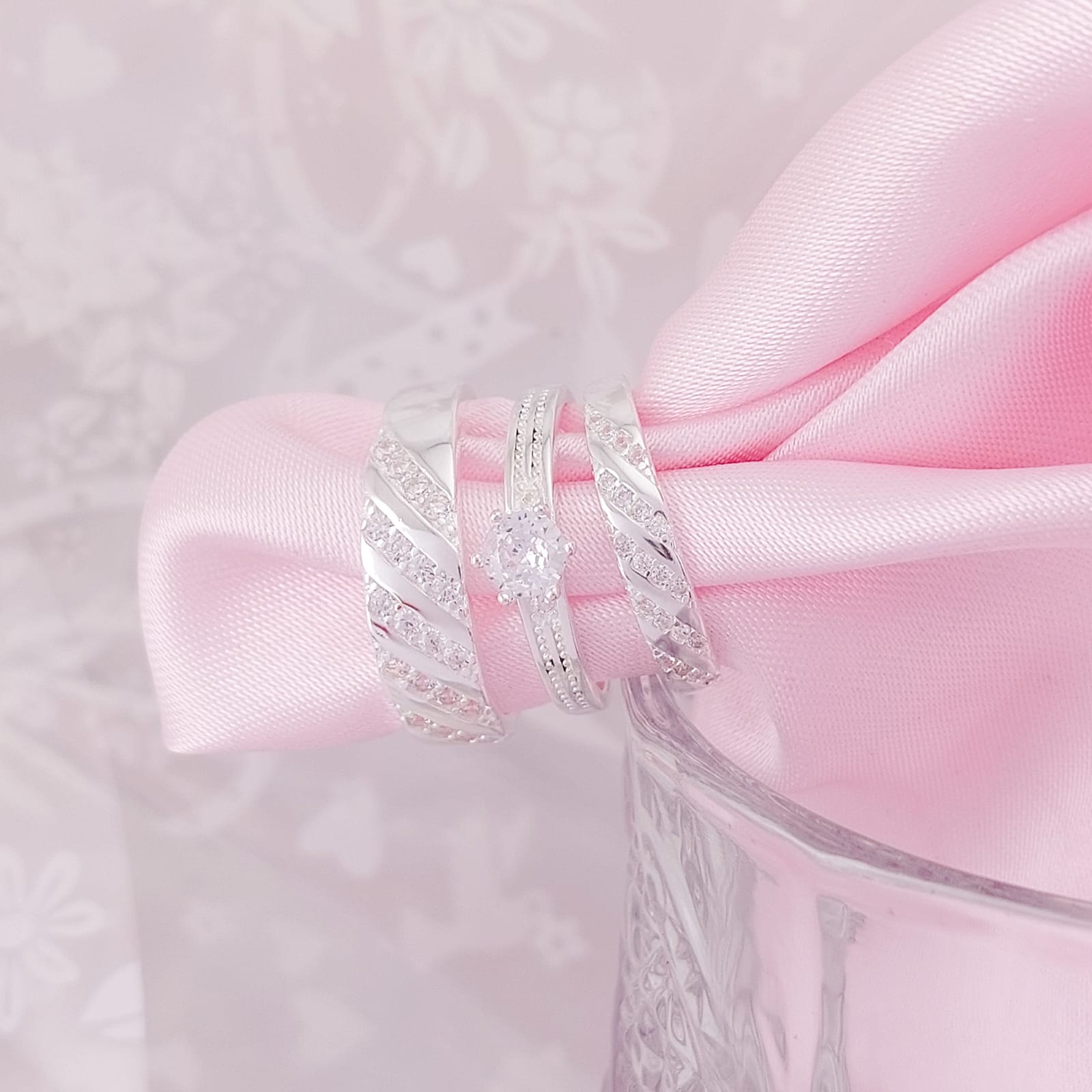 Anillos Tríos Matrimonio Plata 925 25665