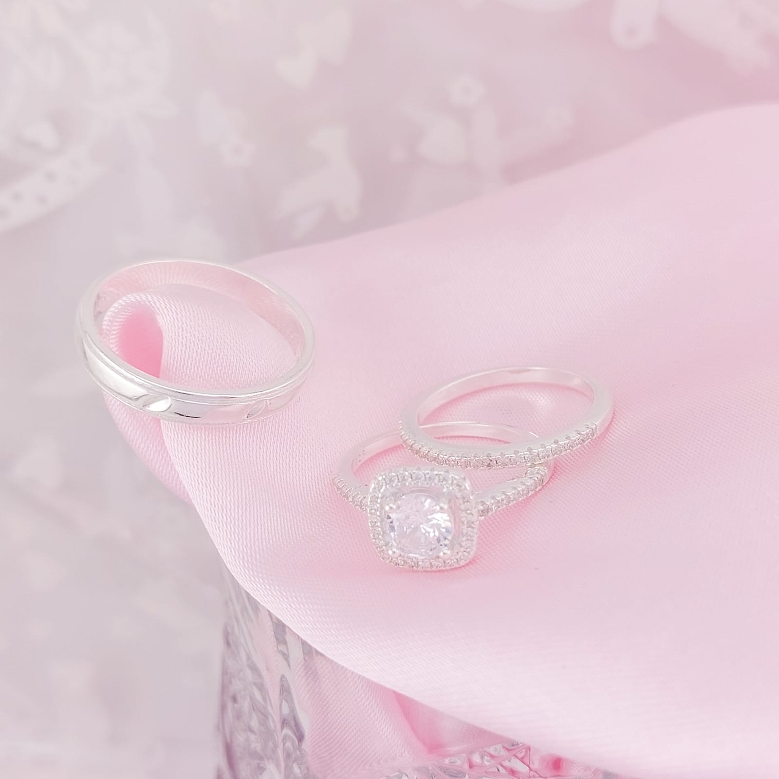 Anillos Tríos Matrimonio Plata 925 25658