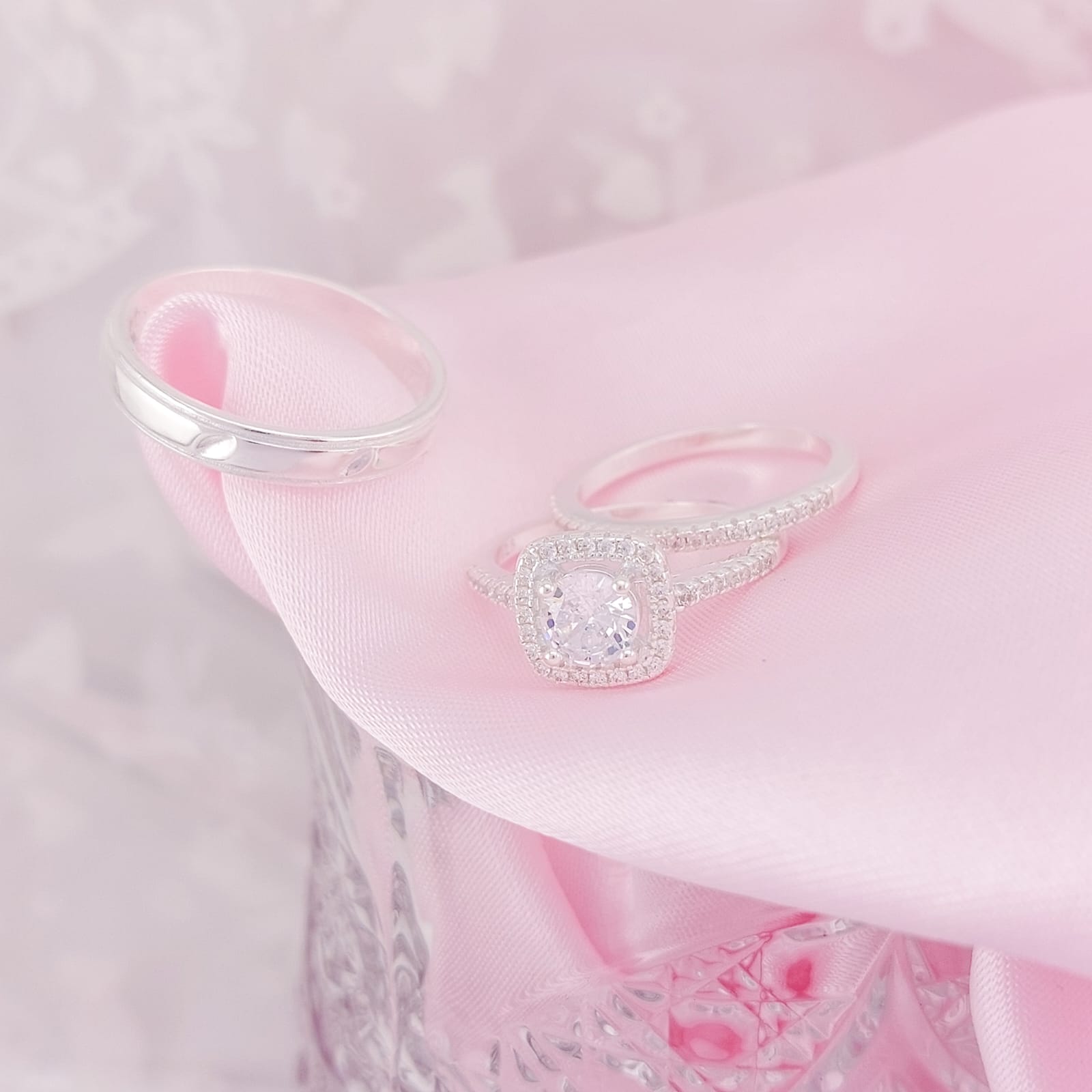 Anillos Tríos Matrimonio Plata 925 25658