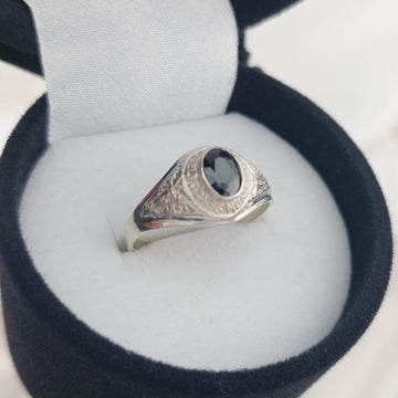 Anillo Graduación Sexto CZ 6x4 Plata 925 23712