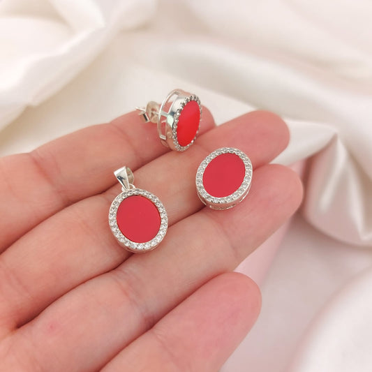 Juego Dama Rojo Plata 925 210000023879