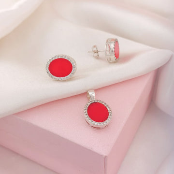 Juego Dama Rojo Plata 925 210000023879