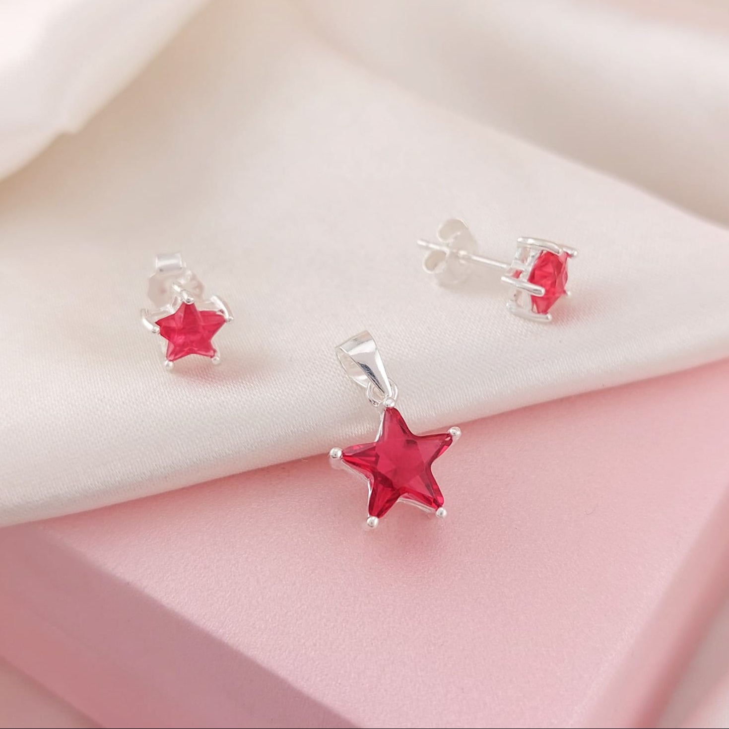 Juego Dama Rojo Plata 925 210000024204