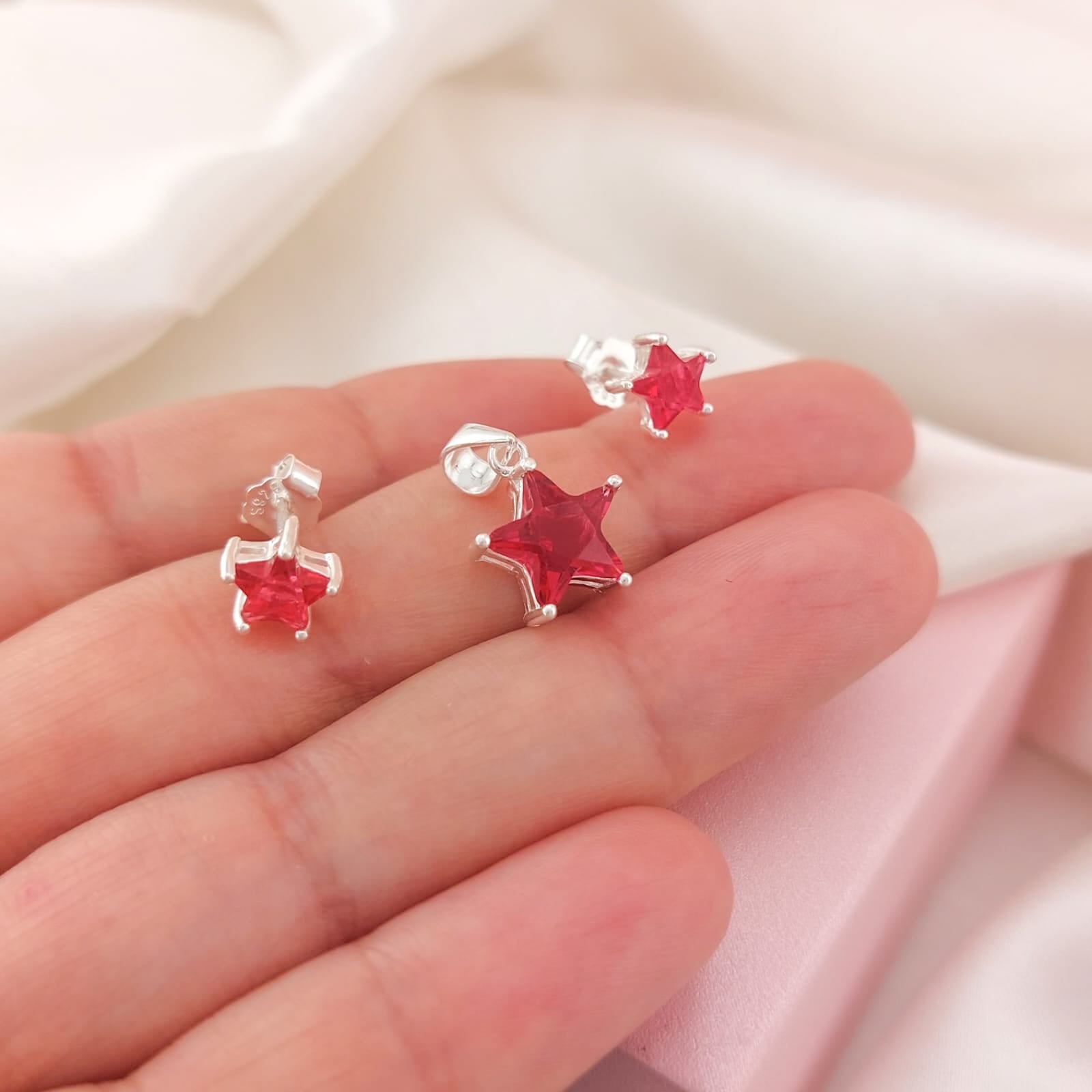 Juego Dama Rojo Plata 925 210000024204