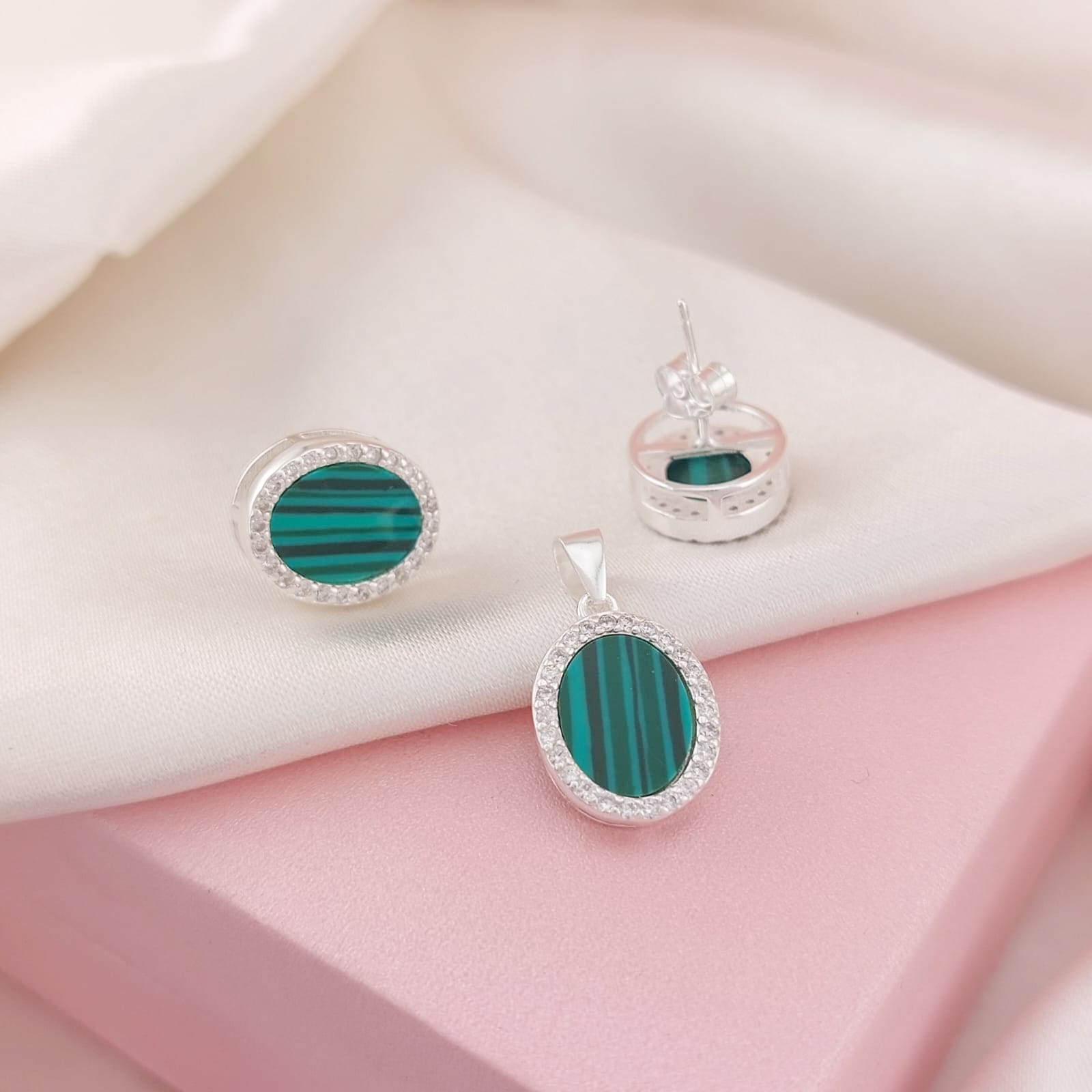 Juego Dama Verde Plata 925 23881