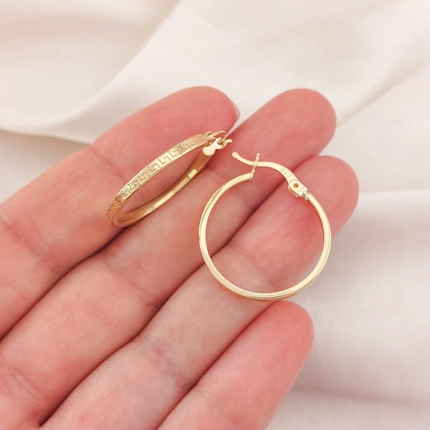 Argollas 22mm Oro 10k Italia 25788