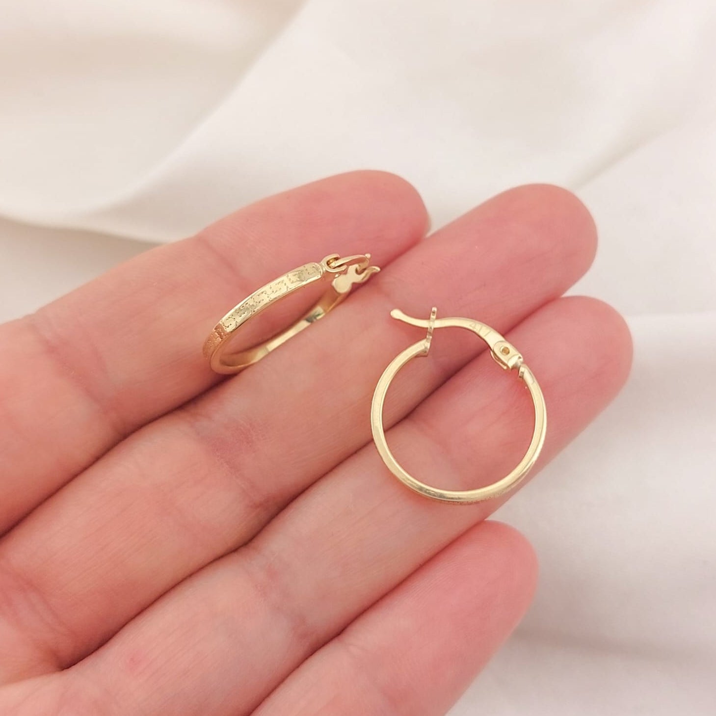 Argollas 18mm Oro 10k Italia 25786