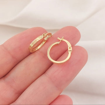Argollas 12mm 0.9g Oro 10k Italia 25785
