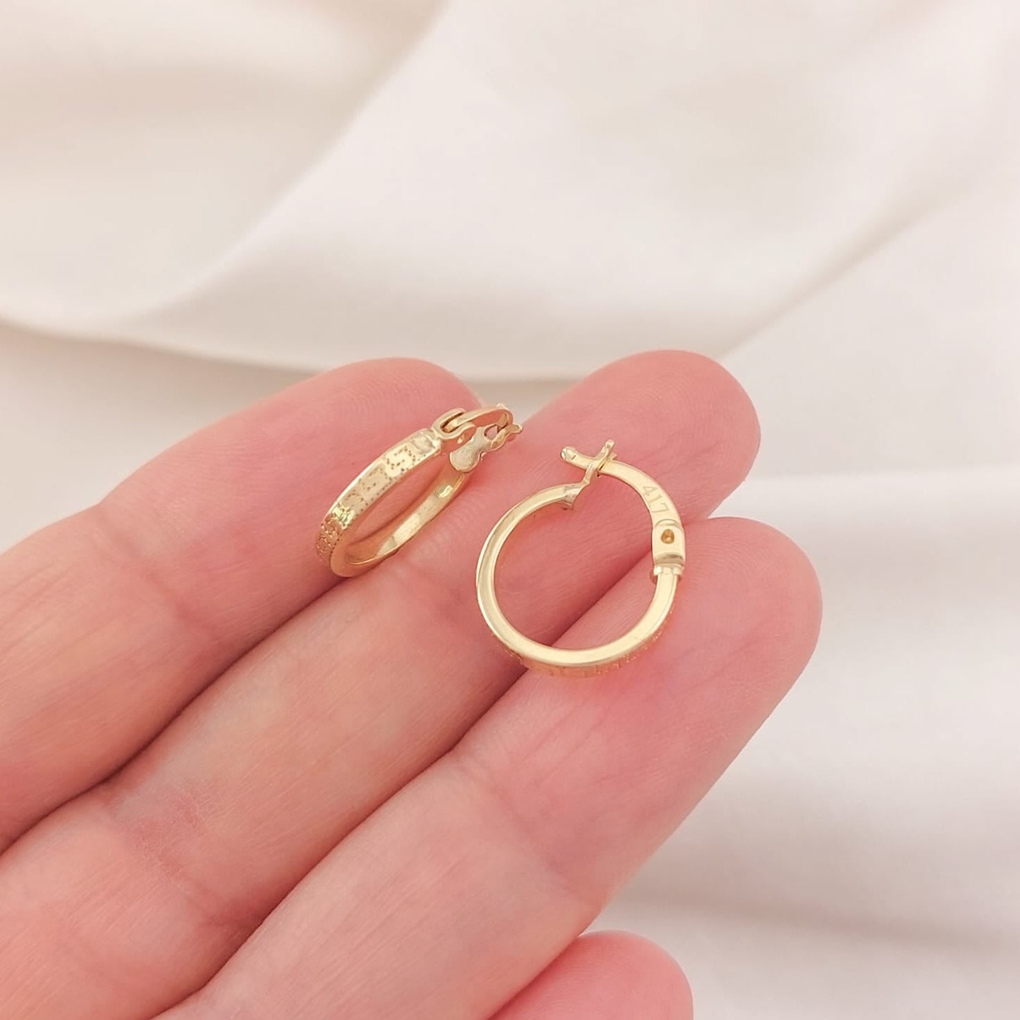 Argollas 12mm Oro 10k Italia 25785