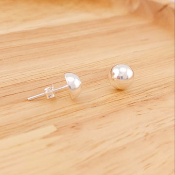 Aretes Media Bola 9mm Plata 925 25232