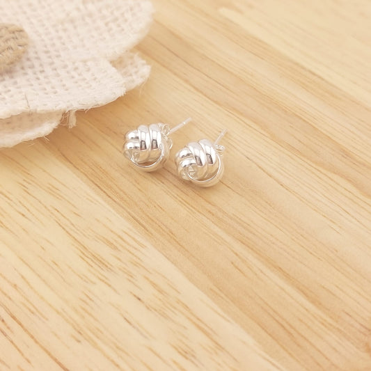 Aretes Nudo 9mm Plata 925 26164