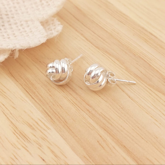 Aretes Nudo 9mm Plata 925 26164