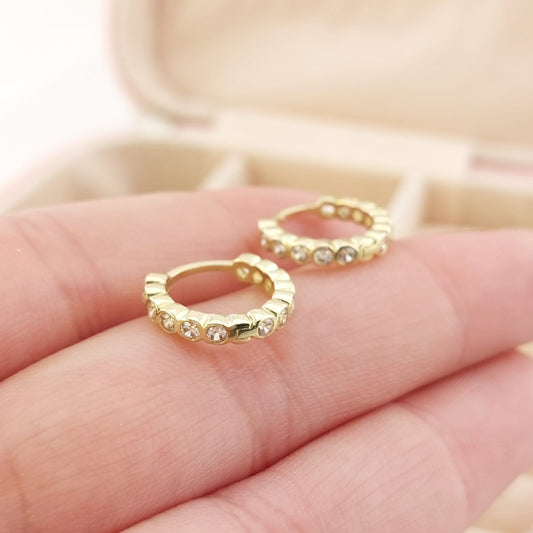 Aretes Huggies 12mm 1.6g Oro 10k Italia 25793