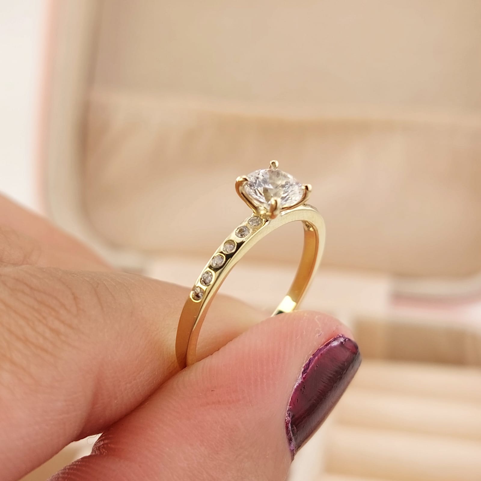 Anillo Compromiso Oro 10k 25172 Hecho Milena*