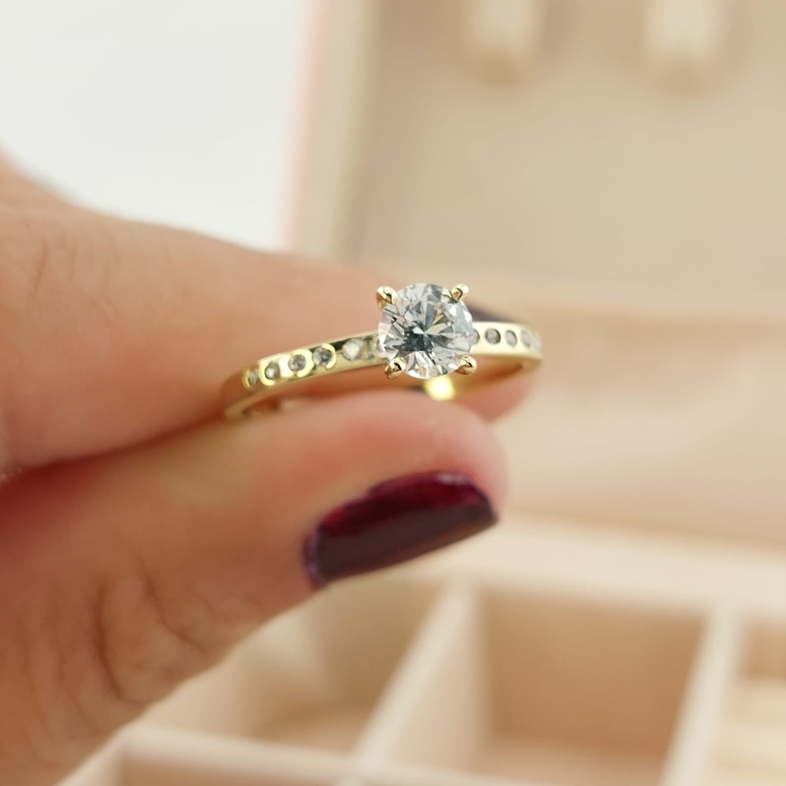 Anillo Compromiso Oro 10k 25172 Hecho Milena*