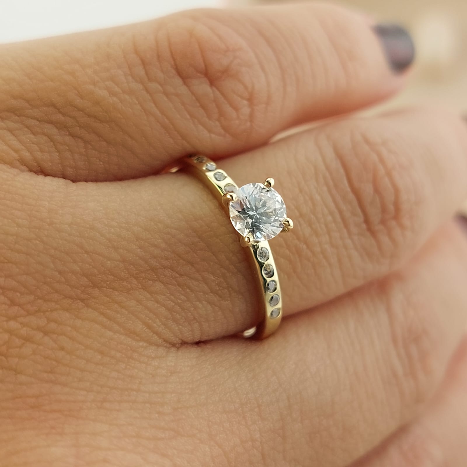 Anillo Compromiso Oro 10k 25172 Hecho Milena*