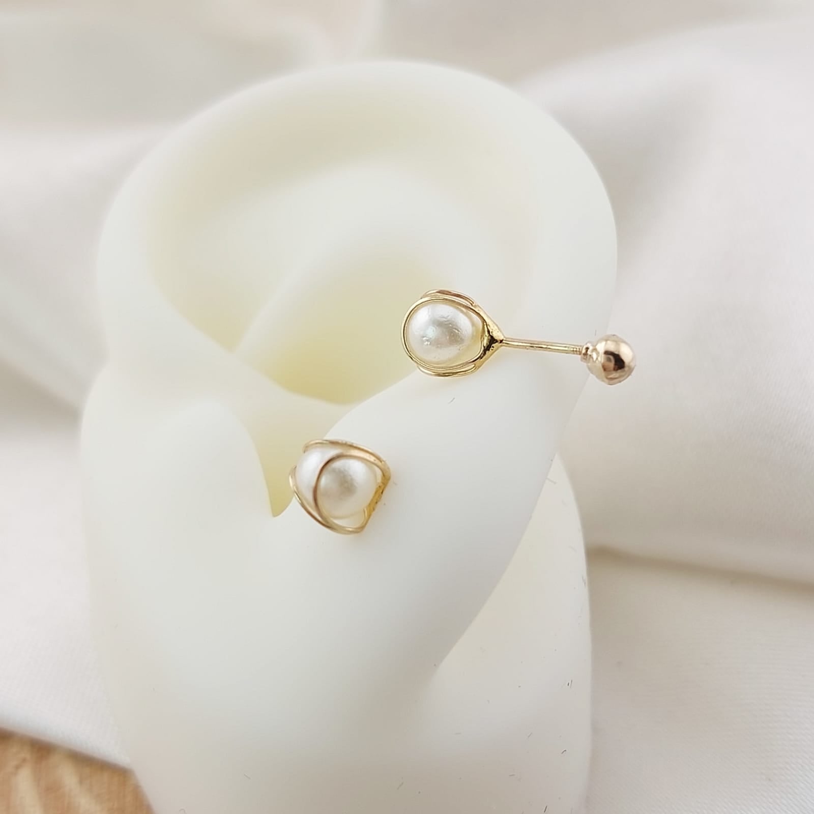 Dormilones Perla 5mm Oro 10k 26677