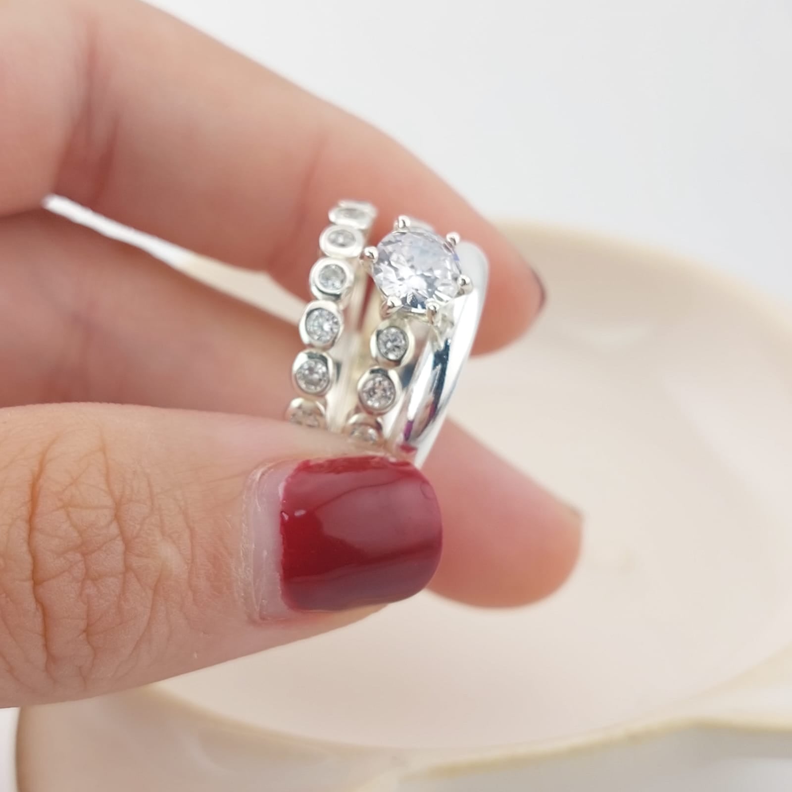 Anillos Trio Matrimonio Plata 925 15949