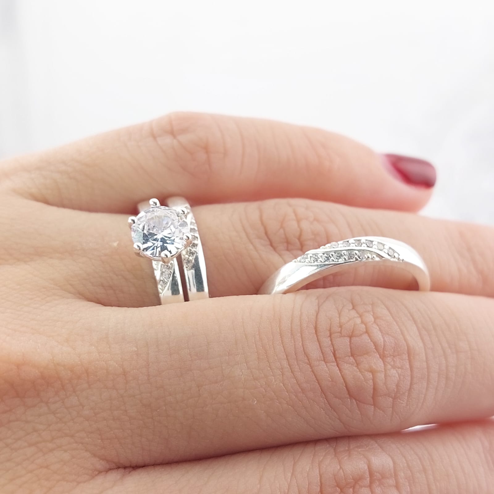 Anillos Tríos Matrimonio Plata 925 25661