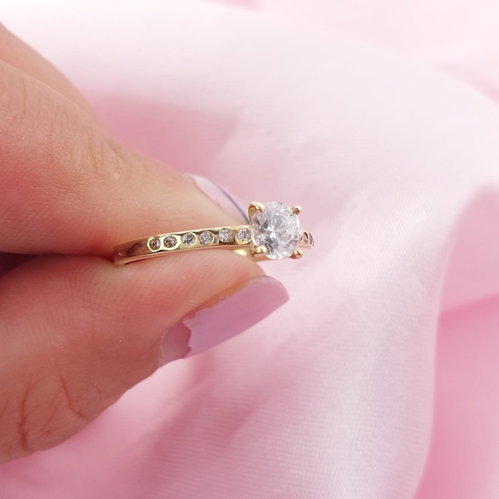 Anillo Compromiso Oro 10k 25172 Hecho Milena*