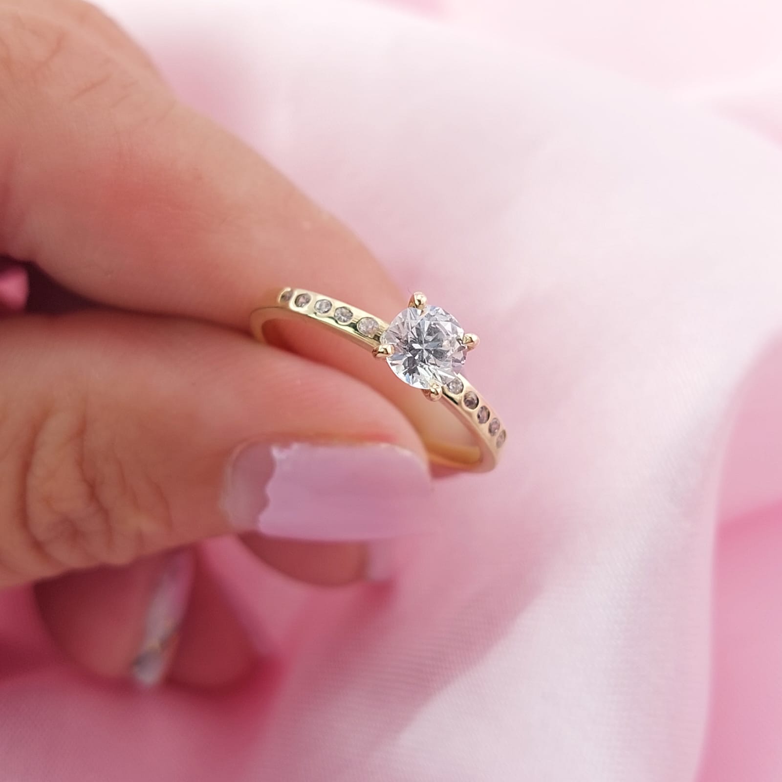 Anillo Compromiso Oro 10k 25172 Hecho Milena*