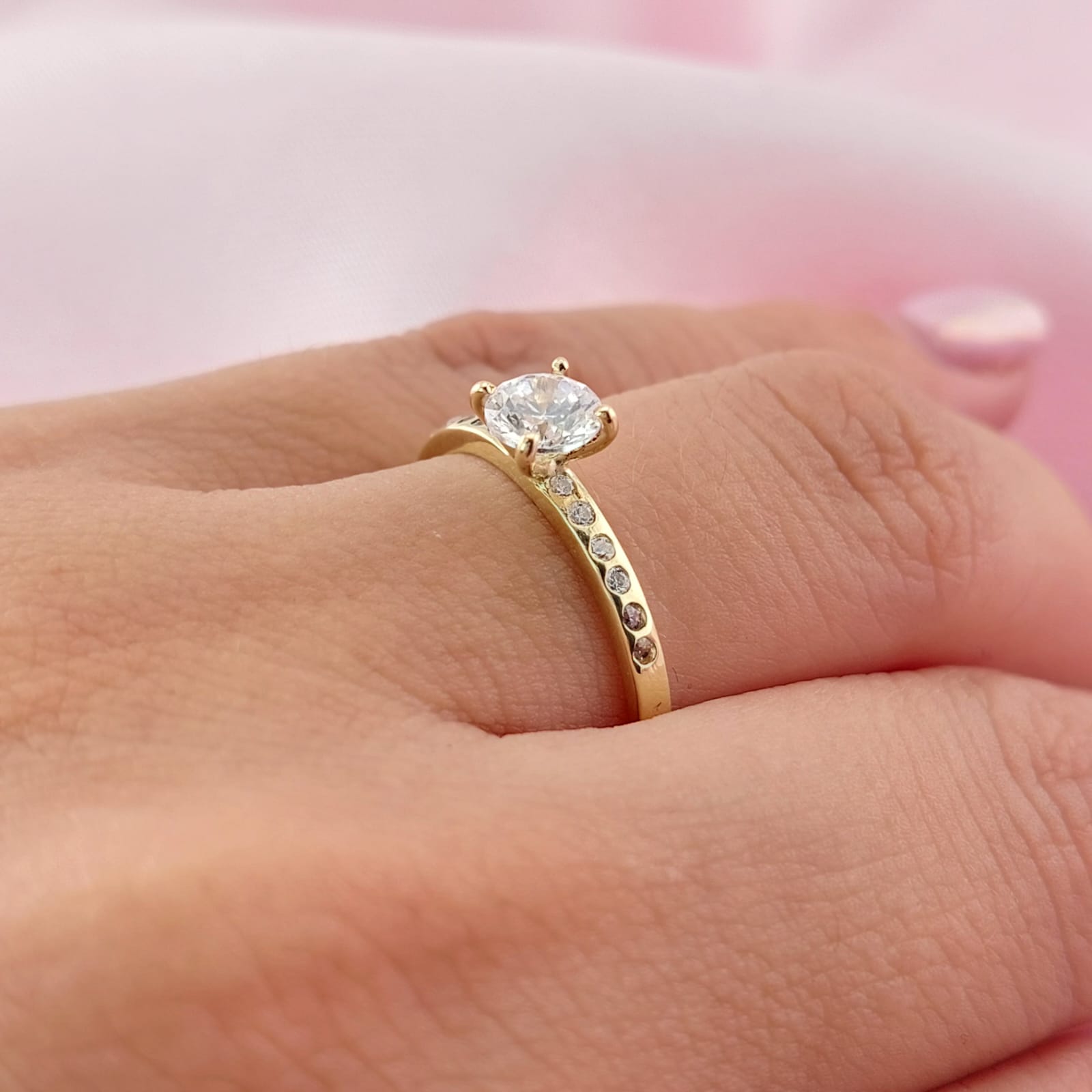 Anillo Compromiso Oro 10k 25172 Hecho Milena*