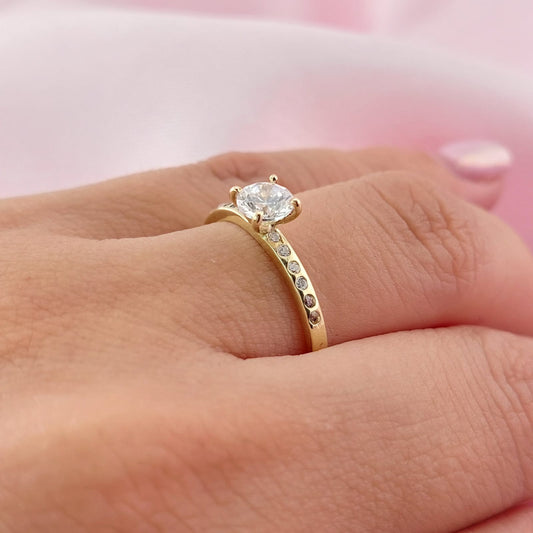 Anillo Compromiso Oro 10k 25172 Hecho Milena*