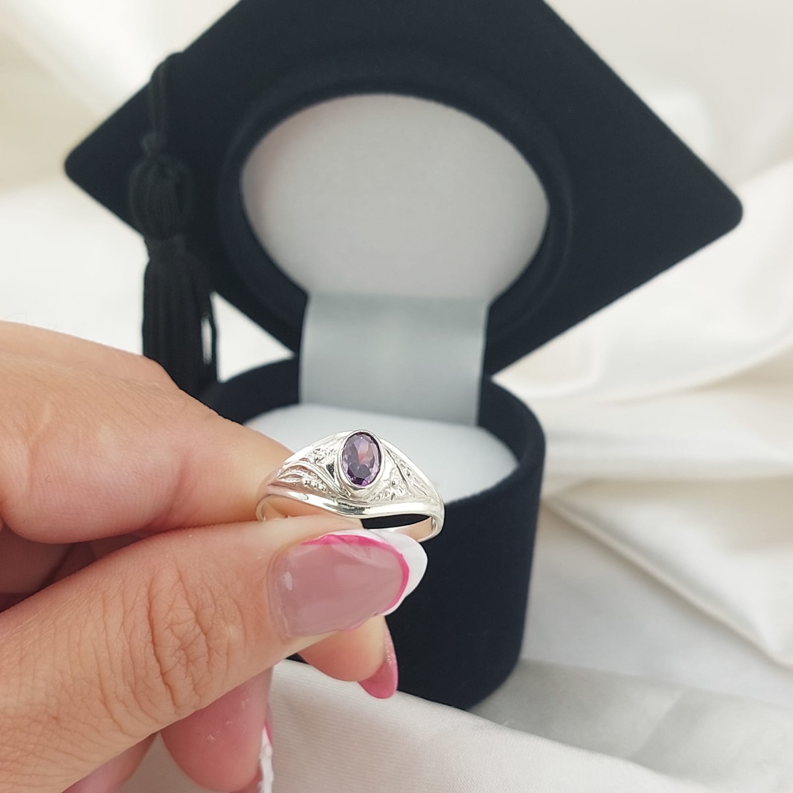 Anillo Graduación Liso Plata 925 23702