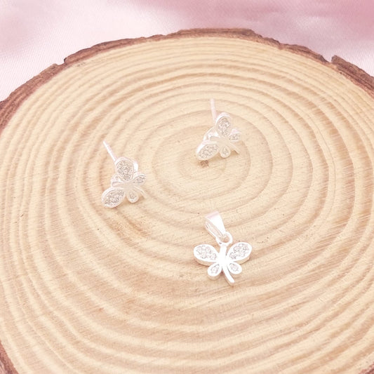 Juego Mariposa Dama Plata 925 27814