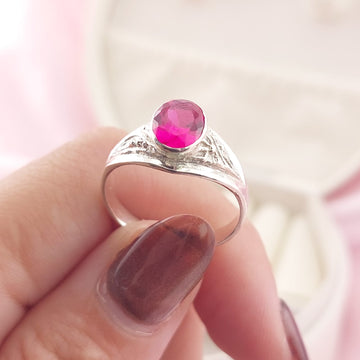 Anillo Graduación Liso Piedra 6x8mm Plata 925 27789