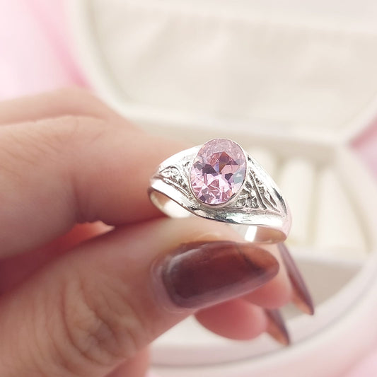Anillo Graduación Liso Piedra 6x8mm Plata 925 27790