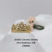 Anillo Corona Dama Oro 10k 2.8g Italia 210000020980