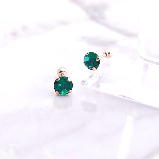 Dormilones Piedra 5mm Verde Oro Nacional 10K 210000020886