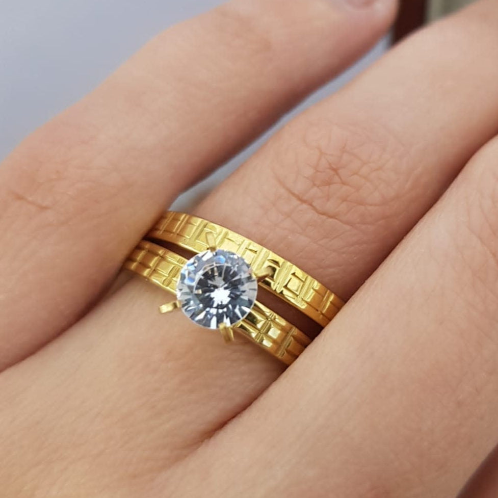 ANILLOS  COMPROMISO DUO ACERO 210000003268
