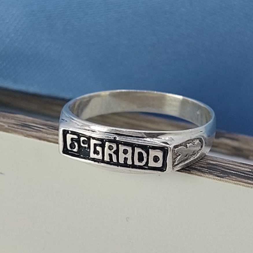 Anillo Graduación Sexto Plata 925 24644