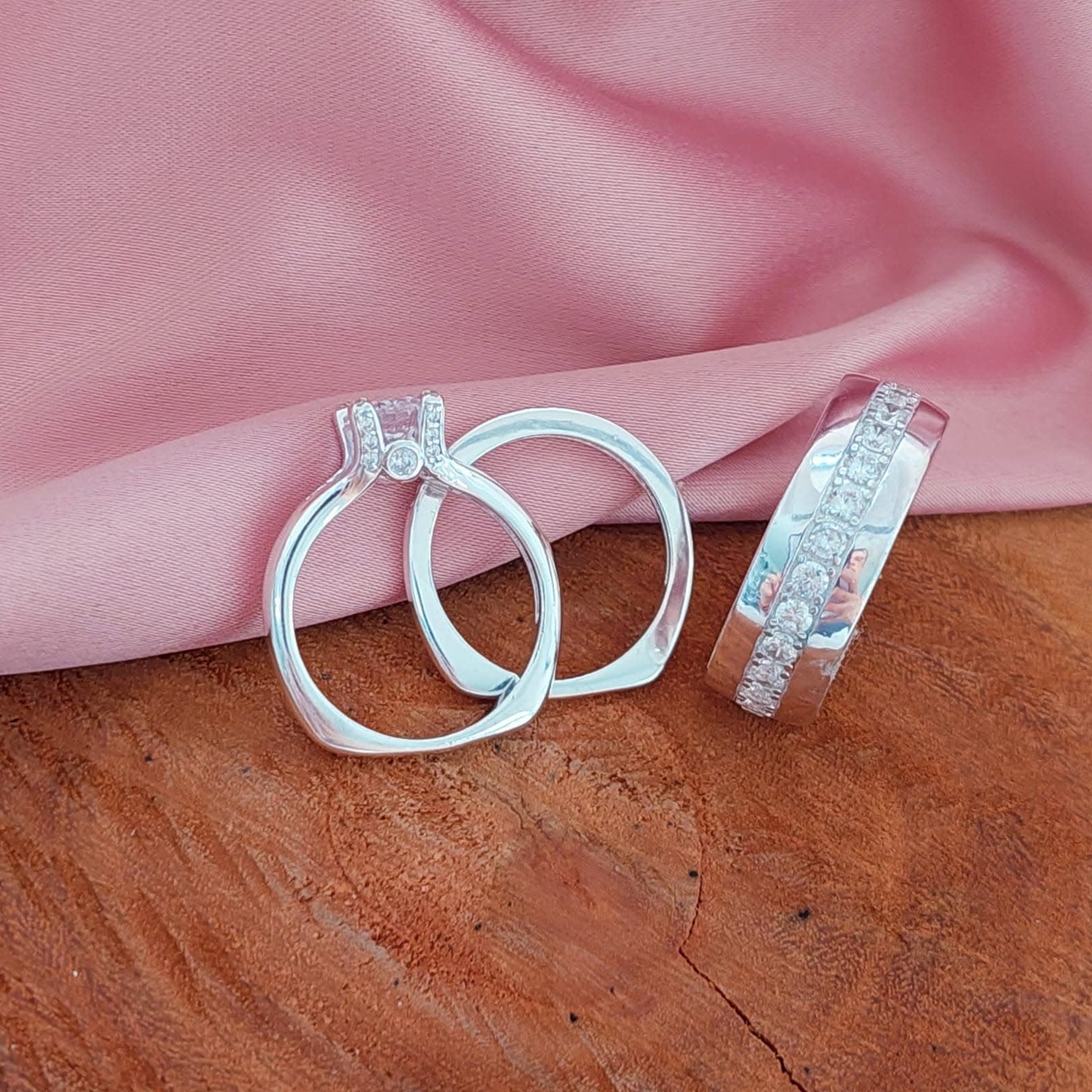 Anillos Trio Matrimonio Plata 925 210000013562