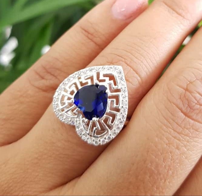 Anillo Casual Azul Plata 925 210000024544