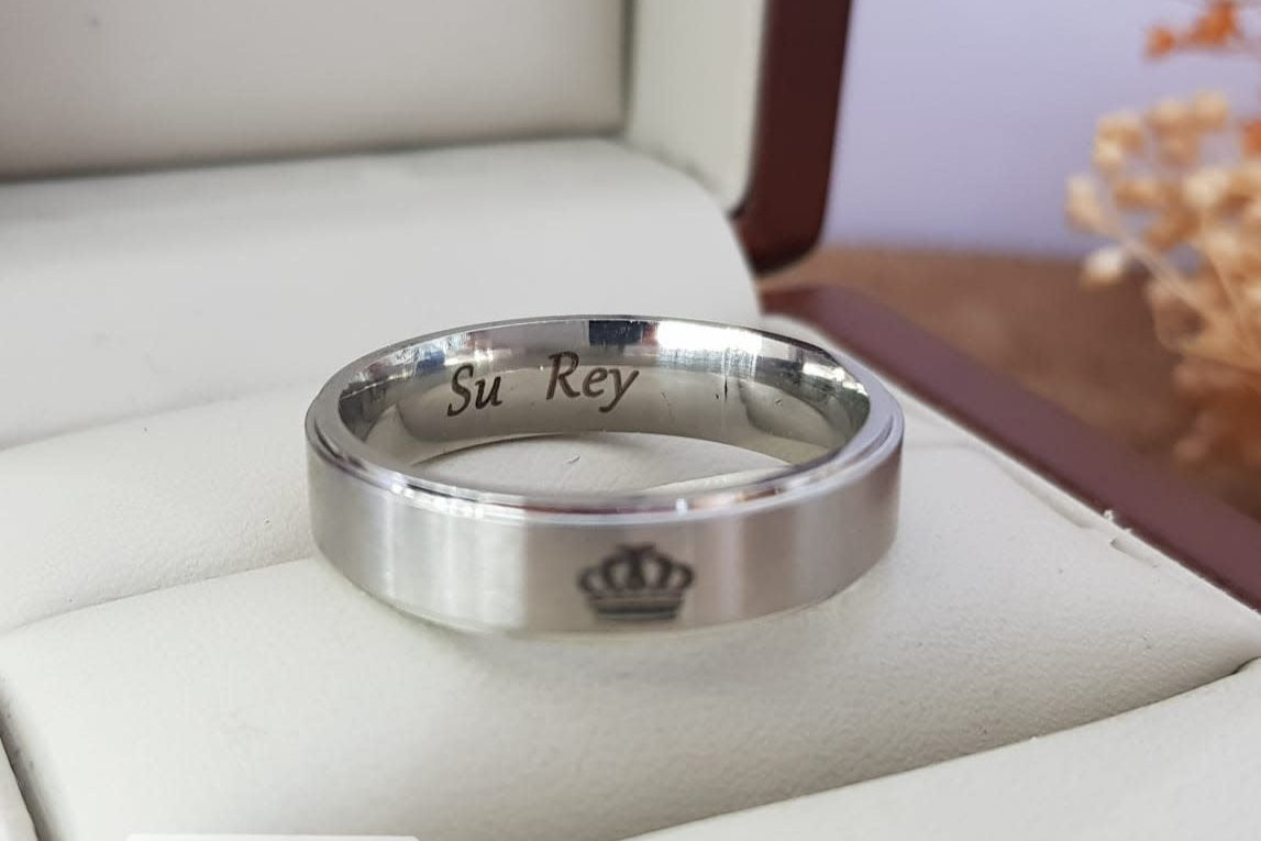 ANILLO ACERO SU REY/REINA PLATEADO 210000000985