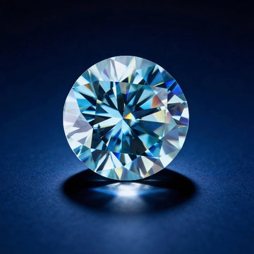 Piedra Moissanita 6mm 0.8ct Aguamarina Certificado GRA 27542
