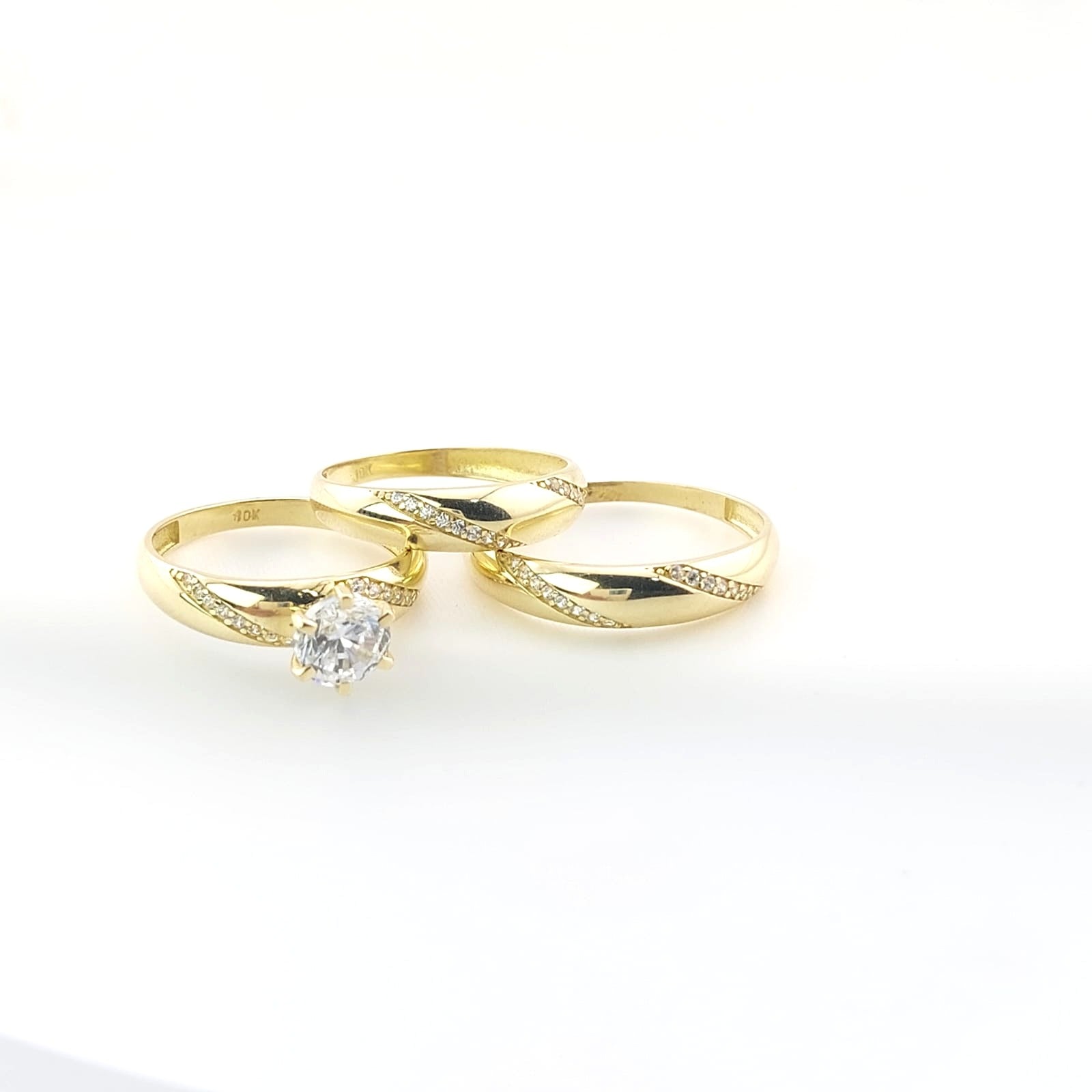 Anillos Trío Matrimonio Oro 10k 5.1g 26618