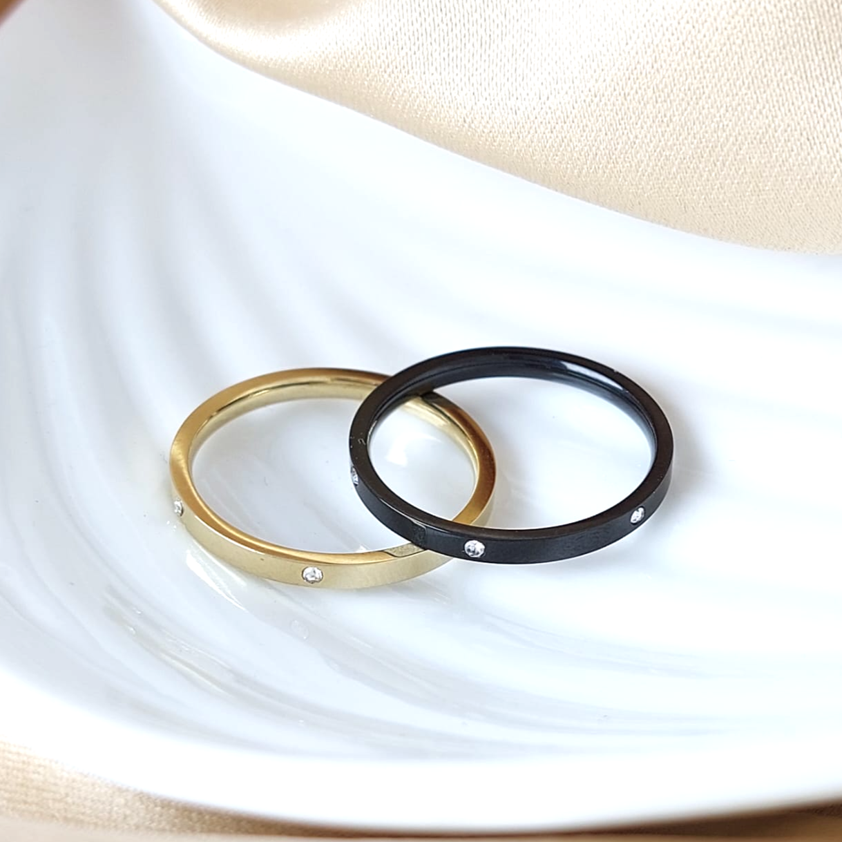 Anillos Dama Acero Negro/Dorado 210000024726x