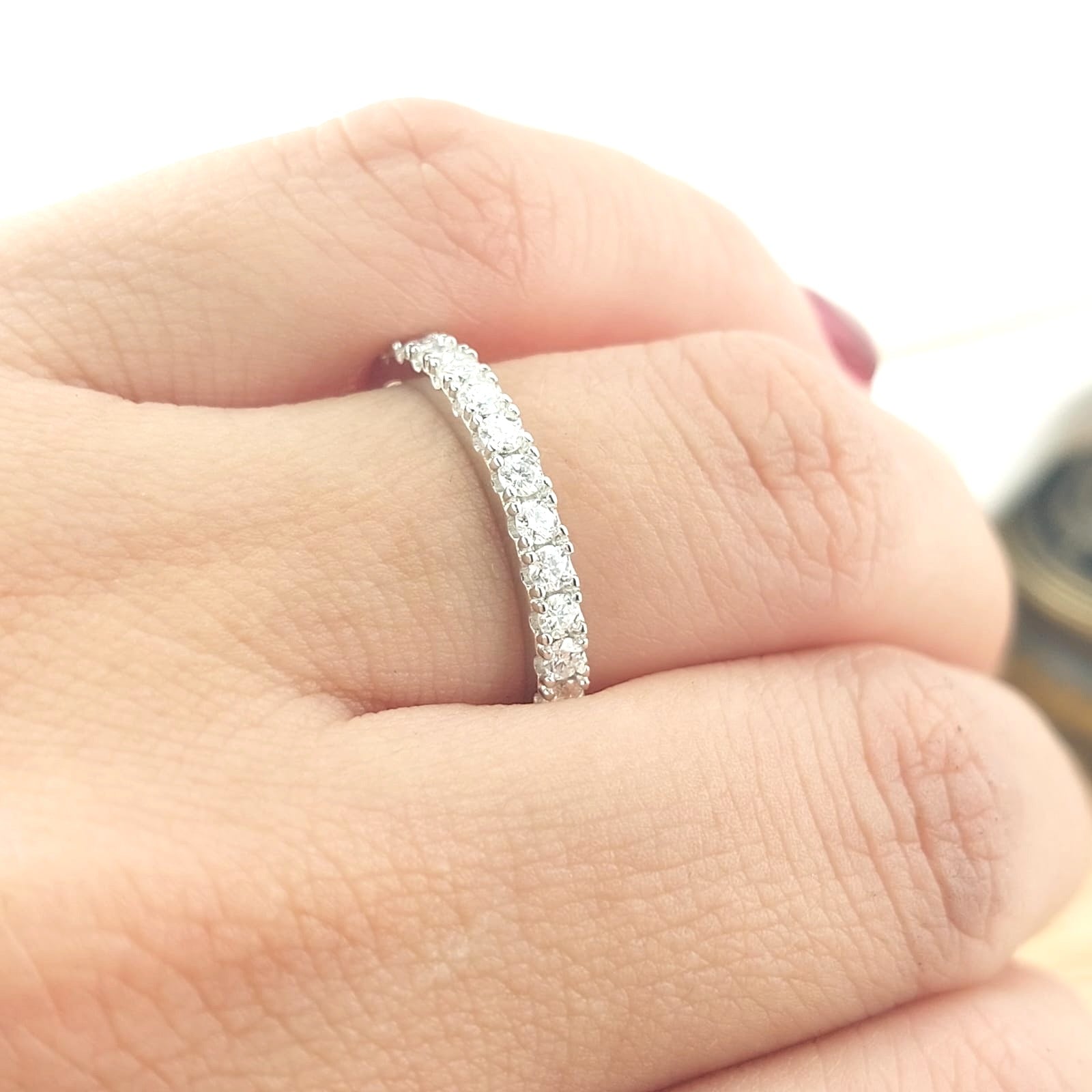 Anillo Cintillo Moissanita 2mmx14 GRADE D 0.5CT VVS1 Plata 925 26755