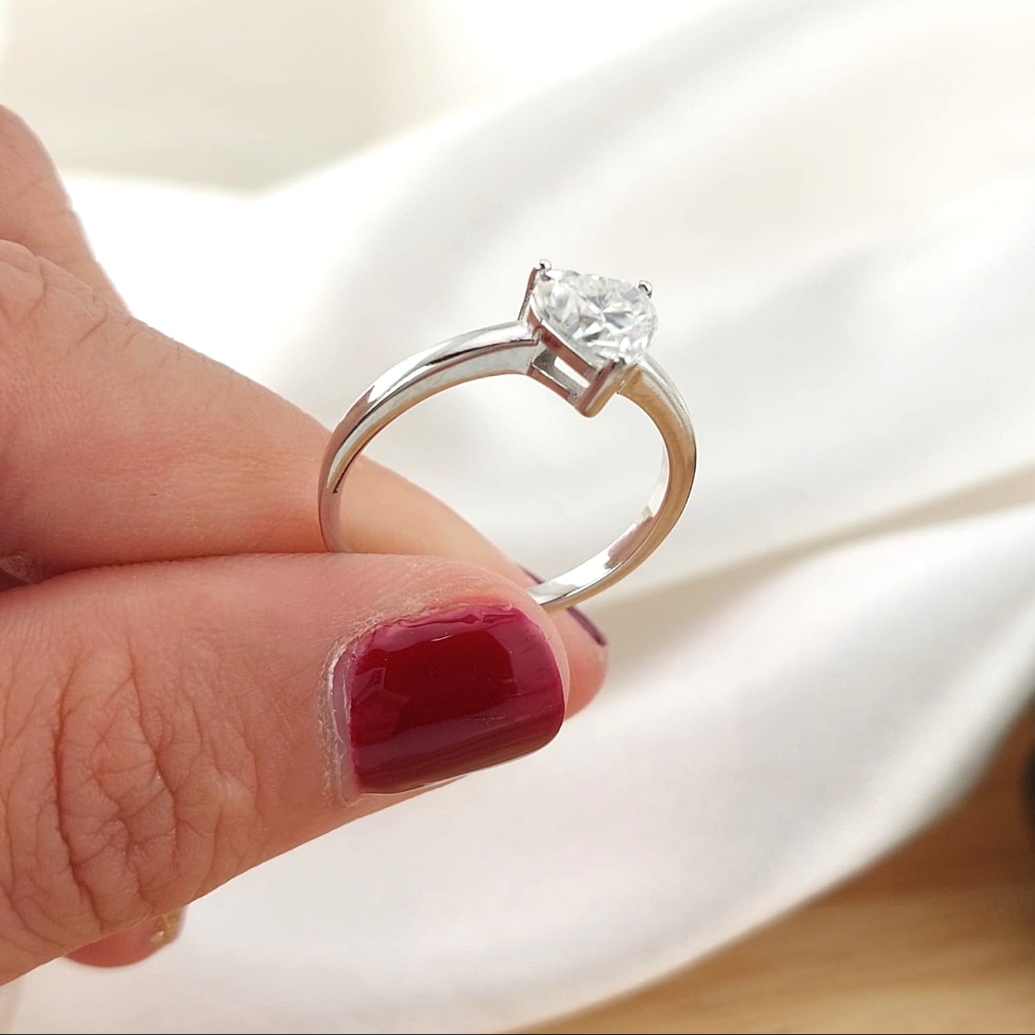 Anillo Moissanita 6.5mm GRADE D 1.0CT VVS1 Plata 925 26754